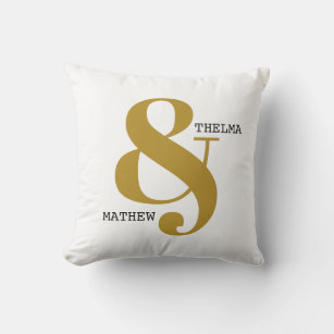 Ampersand Bride and Groom Throw Pillow