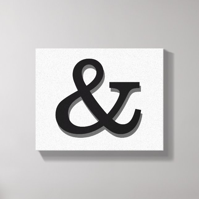 ampersand canvas wall art black and white (Front)