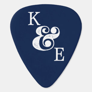 Ampersand Custom Initials Couples Photo Guitar Pick