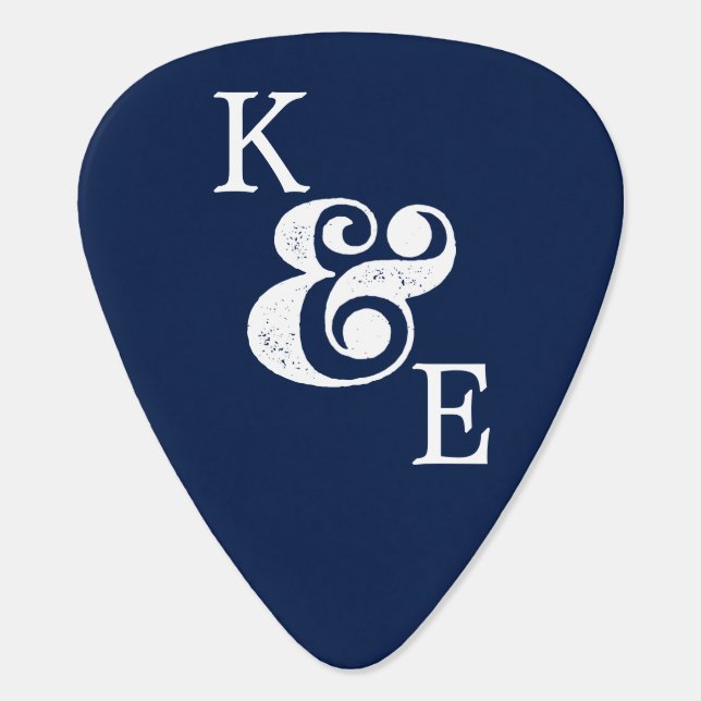 Ampersand Custom Initials Couples Photo Guitar Pick (Back)