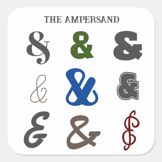 Ampersand Day Square Sticker (Front)