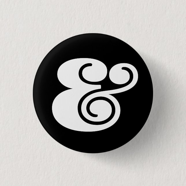 Ampersand "&" Designer  | BL White | Button (Front)