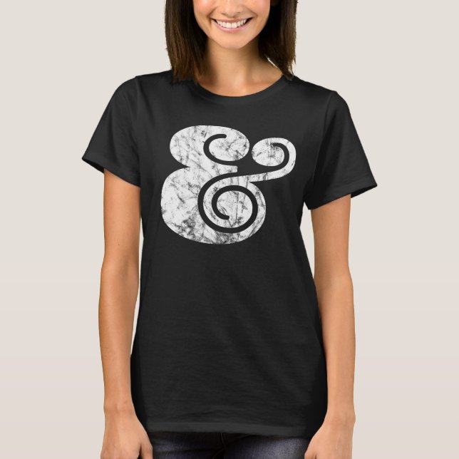 Ampersand "&" Distressed Graphic | BL White | T-Shirt (Front)
