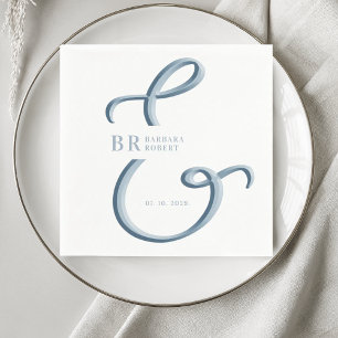 Ampersand Dusty Blue Wedding Napkins