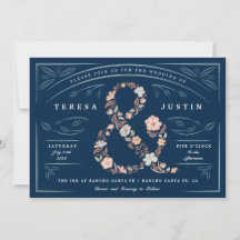 Ampersand Floral Wedding Invitation