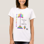 Ampersand Hanukkiah tee<br><div class="desc">"Hanukkah" and "Festival of Lights" surrounds this vividly-colorful hanukkiah whose central stand is made of ampersands.  Opposite side coordinated.  Happy Hanukkah!  ~ karyn</div>