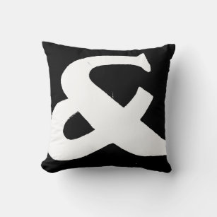 Ampersand in Black & White Throw Pillow