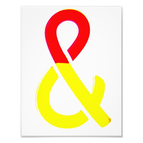 Ampersand in Two_Tone Red  Yellow Photo Print