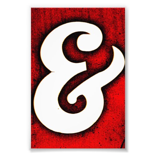 Ampersand in White With Multicolor Background Photo Print