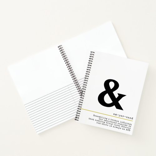Ampersand Minimal Black Typography Notebook