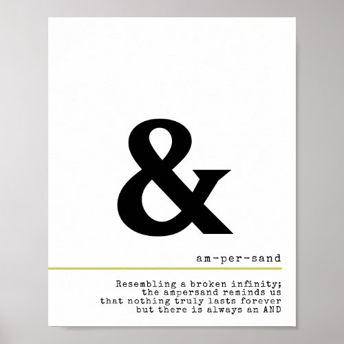 Ampersand Minimal Black Typography Poster