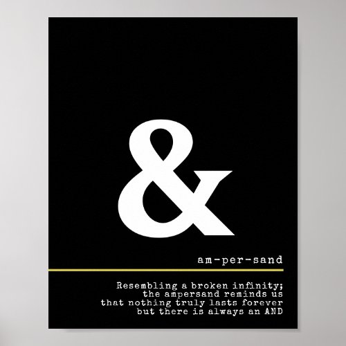 Ampersand Minimal White Typography Poster