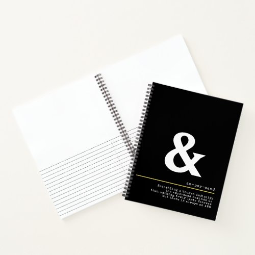 Ampersand Minimal White Typography Poster Notebook