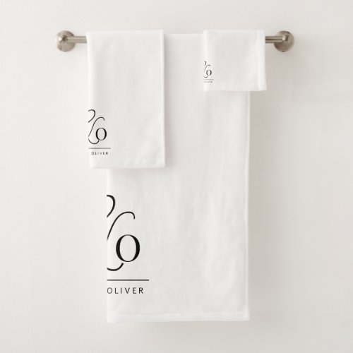 Ampersand Monogram Couple Bath Towel Set