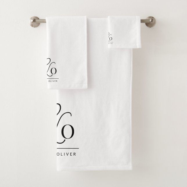 Ampersand Monogram Couple Bath Towel Set (Insitu)