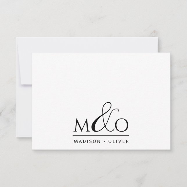Ampersand Monogram Couple  Note Card (Front)