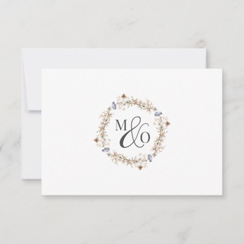 Ampersand Monogram Couple Wedding Wildflower Note Card