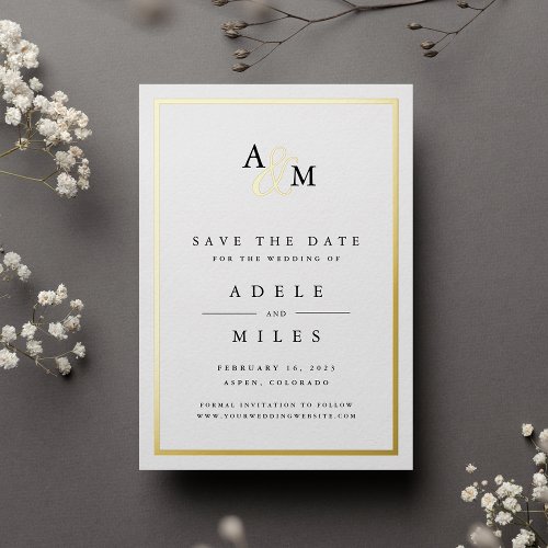 Ampersand Monogram Foil Save the Date Card