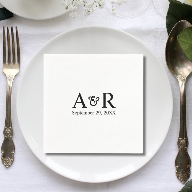 Ampersand Monogram Minimal and Chic Wedding Napkins (Creator Uploaded)