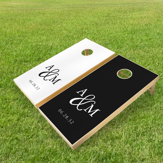 Ampersand Monogram Personalized Wedding Cornhole Set (Creator Uploaded)