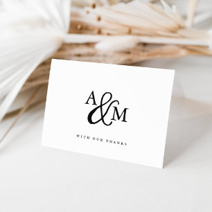 Ampersand Monogram Personalized Wedding Thank You Card
