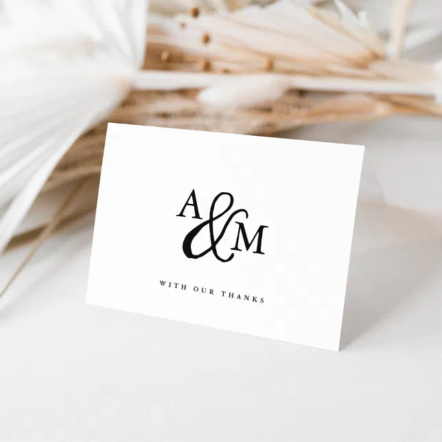 Ampersand Monogram Personalized Wedding Thank You Card | Zazzle