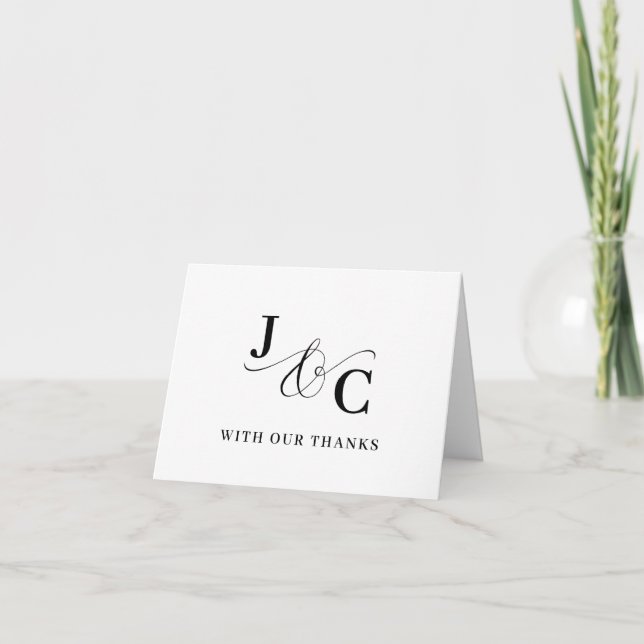 Ampersand Monogram Personalized Wedding Thank You Card (Front)