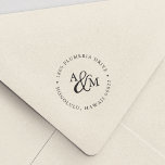 Ampersand Monogram Return Address Self-inking Stamp<br><div class="desc">Finish your save the dates,  wedding invitations or daily correspondence with this elegant return address rubber stamp featuring your return address encircling a simple monogram logo with your initials and a decorative script ampersand.</div>