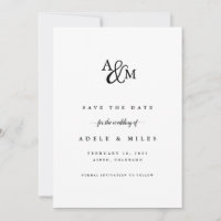 Ampersand Monogram Save the Date Card