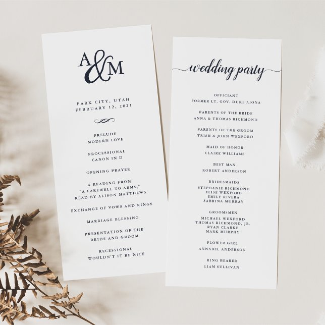 Ampersand Monogram Wedding Ceremony Program (Creator Uploaded)