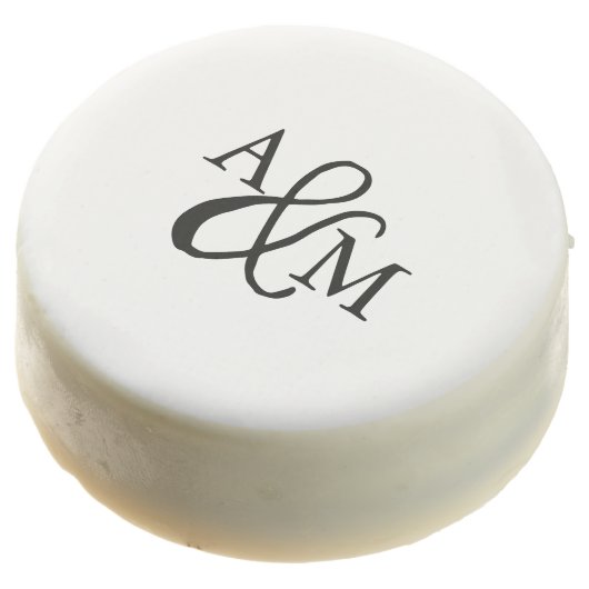 Ampersand Monogram Wedding Chocolate Covered Oreo (Angled)