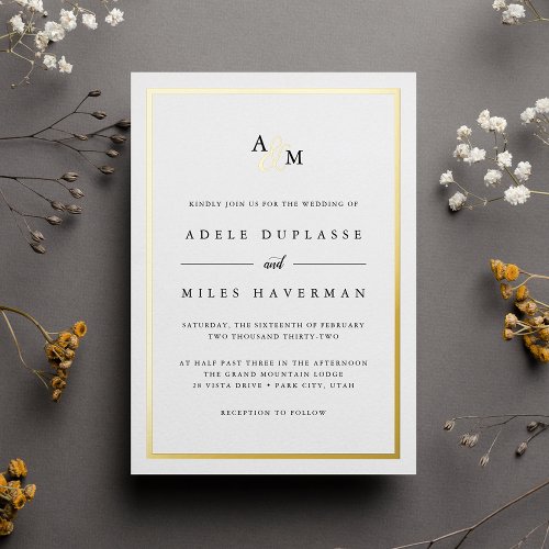 Ampersand Monogram Wedding Foil Invitation
