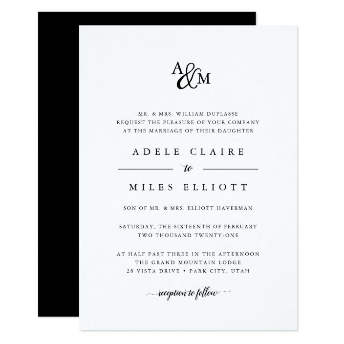 monogram wedding invitations