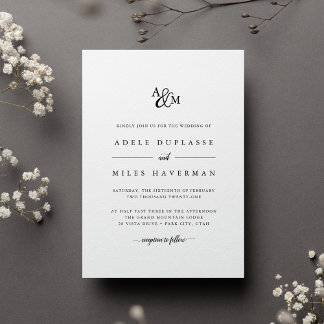 Ampersand Monogram Wedding Invitation