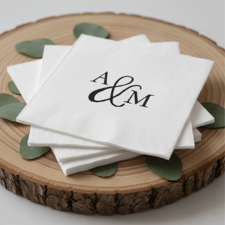 Ampersand Monogram Wedding Napkins
