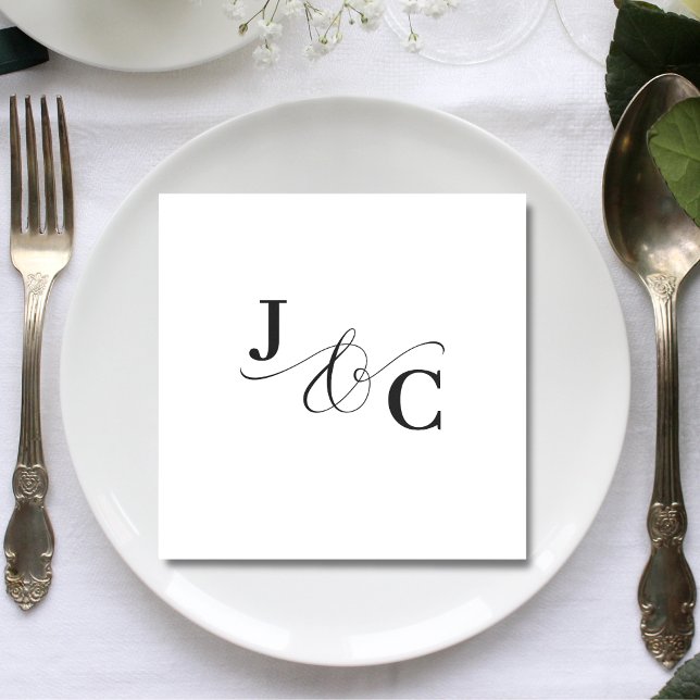 Ampersand Monogram Wedding Napkins (Creator Uploaded)