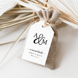 Ampersand Monogram Wedding Thank You Favor Gift Tags