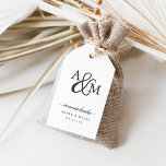 Ampersand Monogram Wedding Thank You Favor Gift Tags<br><div class="desc">Attach these simple and elegant gift tags to your wedding favors for a perfect way to thank your guests. Designed to coordinate with our Ampersand Monogram wedding invitation collection, these chic tags feature your initials worked into a monogram design, joined by a decorative script ampersand, all in rich navy blue...</div>