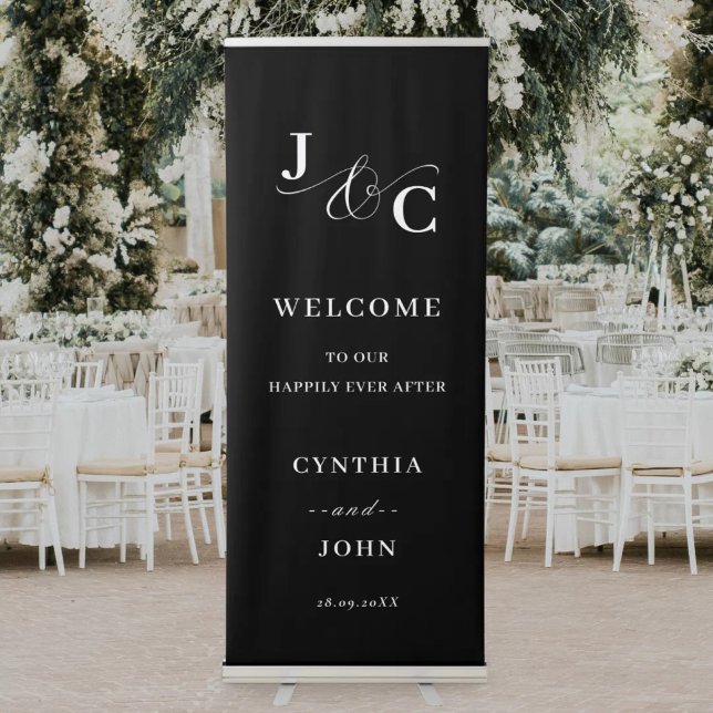 Ampersand Monogram Wedding Welcome Retractable Banner (Creator Uploaded)