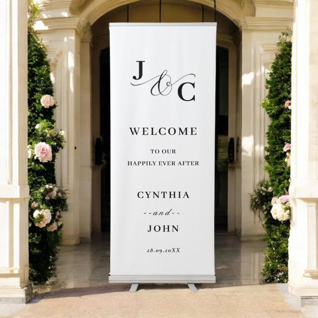 Ampersand Monogram Wedding Welcome Retractable Banner (Creator Uploaded)