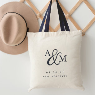 Ampersand Monogram Wedding Welcome Tote Bag