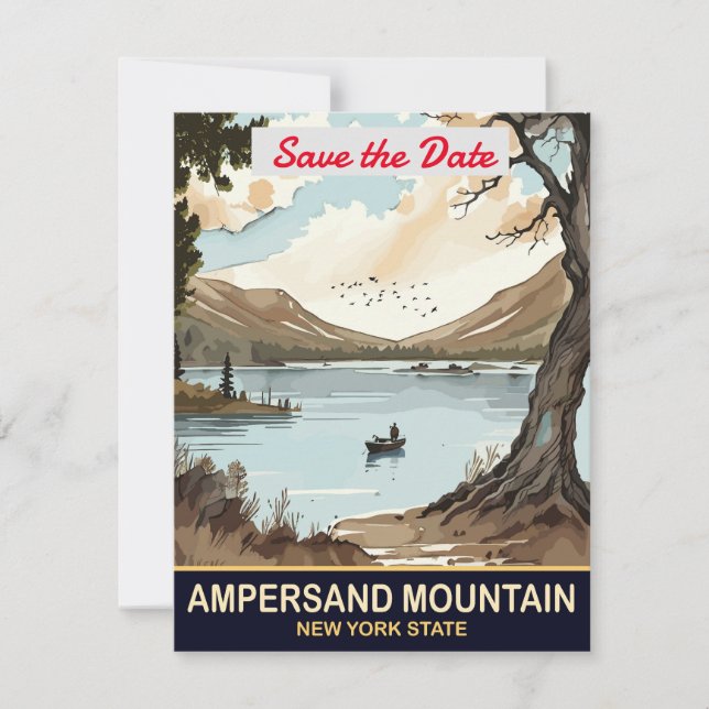Ampersand Mountain New York Wedding Invitation (Front)
