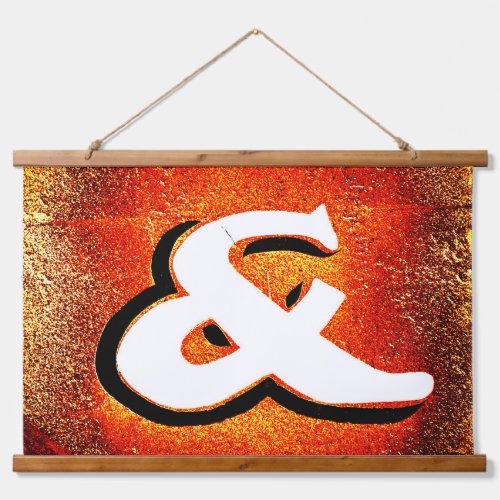 Ampersand on Multicolor Background Hanging Tapestry