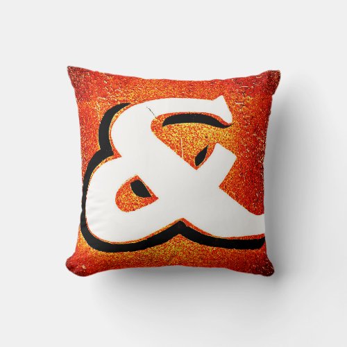 Ampersand on Multicolor Background Throw Pillow