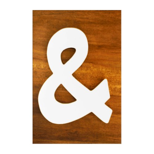 Ampersand on Wood Background Acrylic Print
