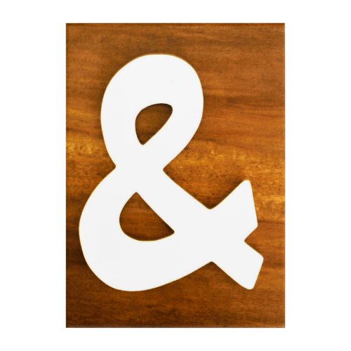 Ampersand on Wood Background Acrylic Print