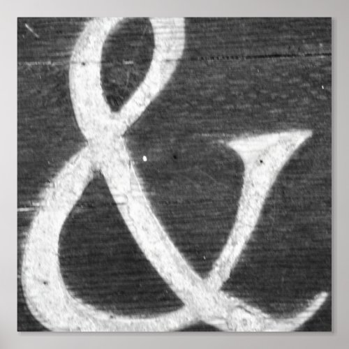 Ampersand on Wood Background Foil Prints