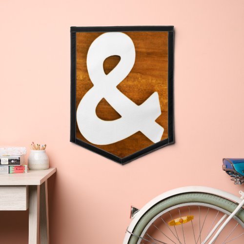 Ampersand on Wood Background Pennant