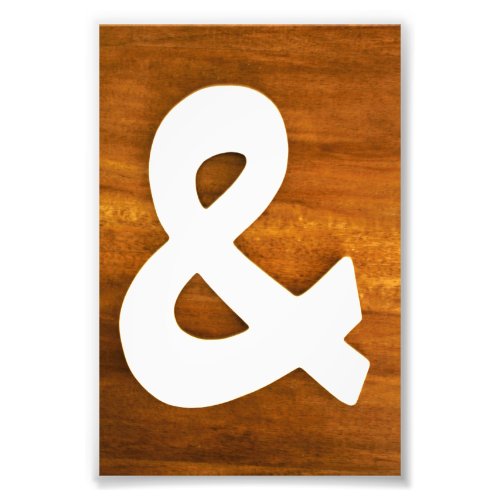 Ampersand on Wood Background Photo Print