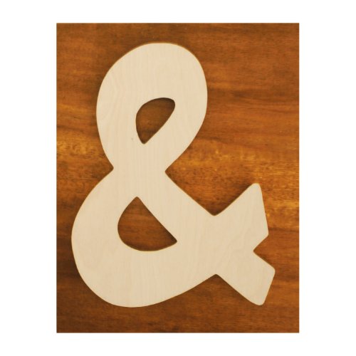 Ampersand on Wood Background Wood Wall Art